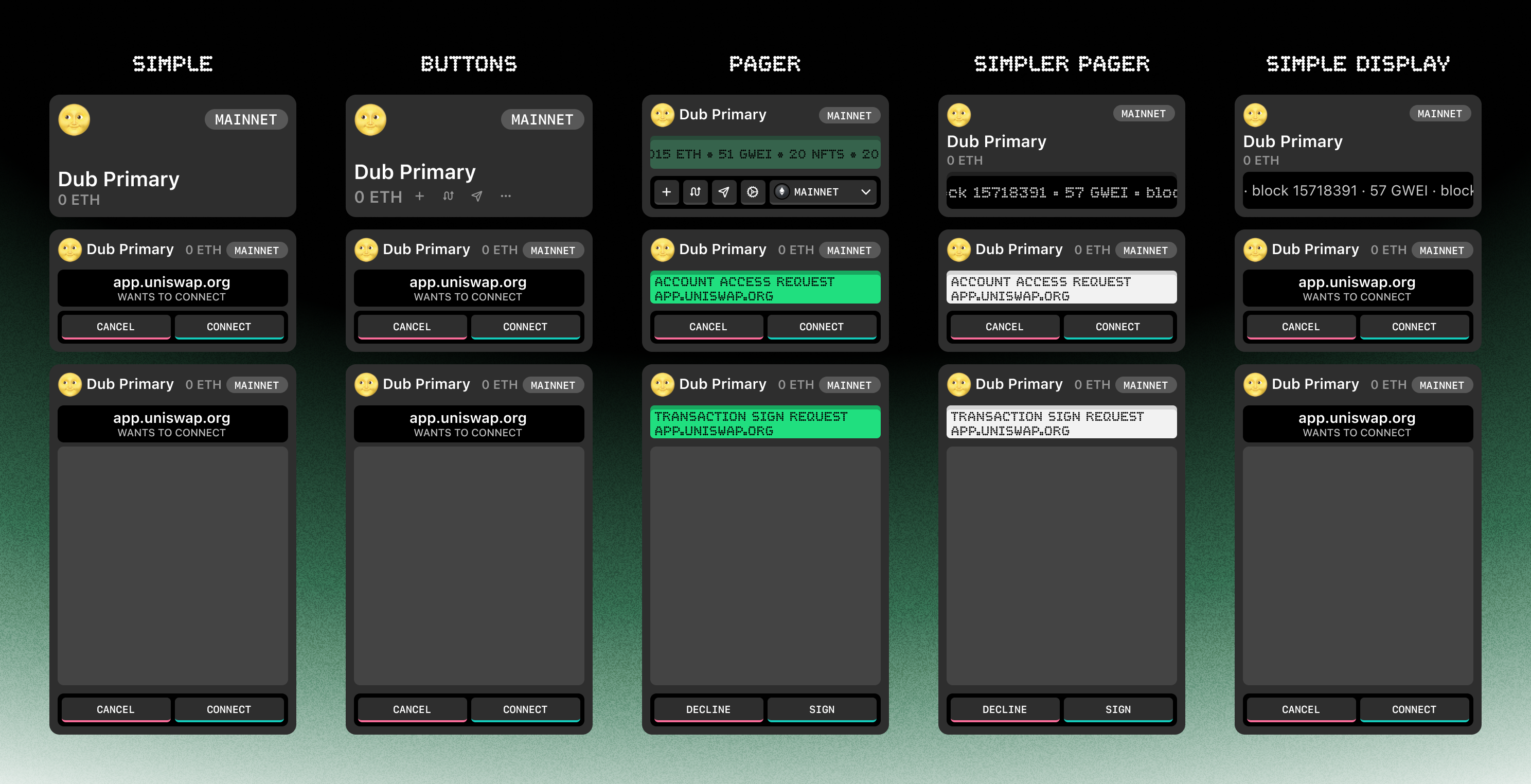 Initial designs from Cam