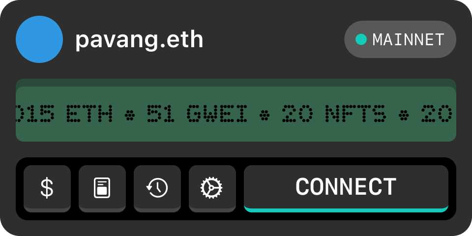 Wallet with chain indicator